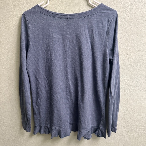 Susina Long Sleeve Boatneck T-Shirt Size Small Blue - Picture 5 of 8